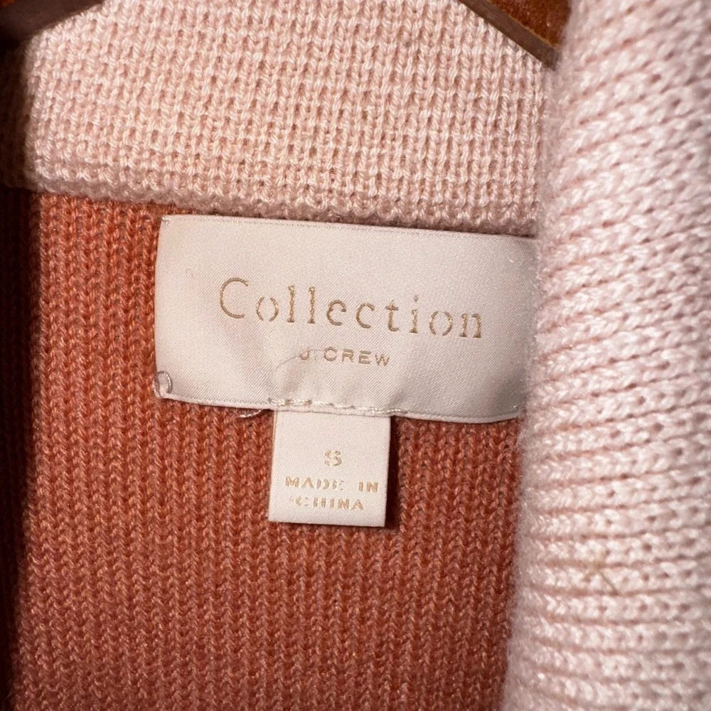 Collection J. Crew Pink Knit Longline Wool Blend Double Breasted Coat Jacket S